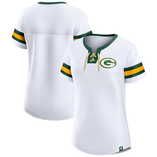GREEN BAY PACKERS WOMEN'S SUNDAY BEST LACE-UP T-SHIRT