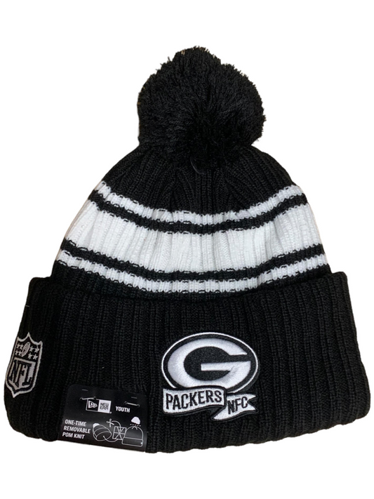 GREEN BAY PACKERS JÓVENES 2022 SIDELINE SPORT PUNTO CON POMPONES -NEGRO/BLANCO