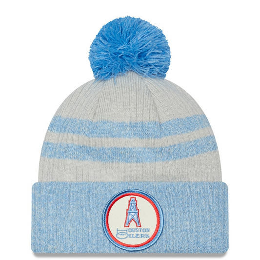 HOUSTON OILERS 2022 SIDELINE HISTORIC CUFFED POM KNIT