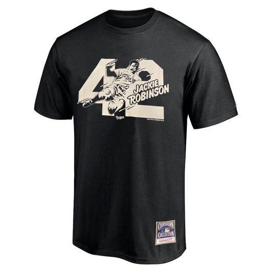 JACKIE ROBINSON MEN'S MITCHELL & NESS SLIDING 42 T-SHIRT