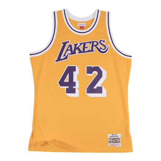 JAMES WORTHY MEN'S MITCHELL & NESS 84-85' SWINGMAN JERSEY