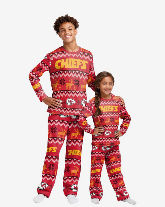 KANSAS CITY CHIEFS YOUTH ALL OVER PRINT PAJAMAS