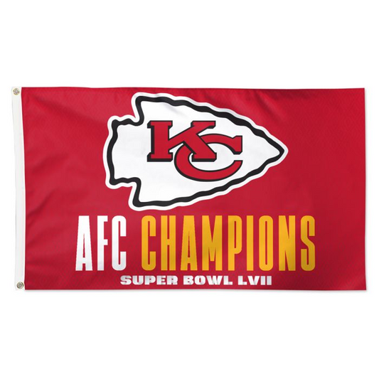KANSAS CITY CHIEFS 2022 AFC CONFERENCE CHAMPIONS 3'X5' HOUSE FLAG