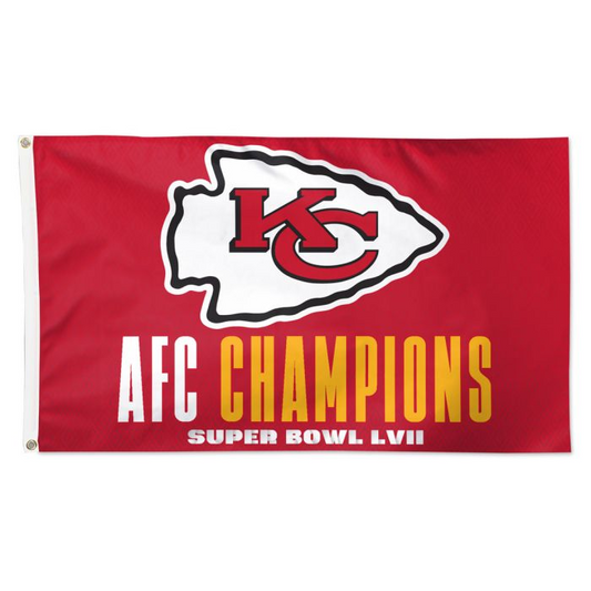 KANSAS CITY CHIEFS 2022 AFC CONFERENCE CHAMPIONS 3'X5' HOUSE BANDERA