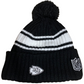 KANSAS CITY CHIEFS 2022 SIDELINE SPORT CUFFED POM KNIT -BLACK/WHITE
