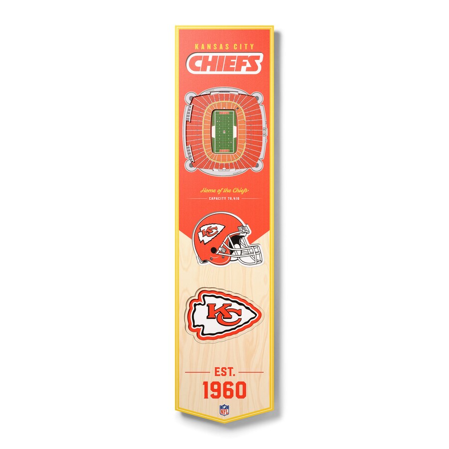 KANSAS CITY CHIEFS 3D STADIUM VIEW BANNER DE MADERA