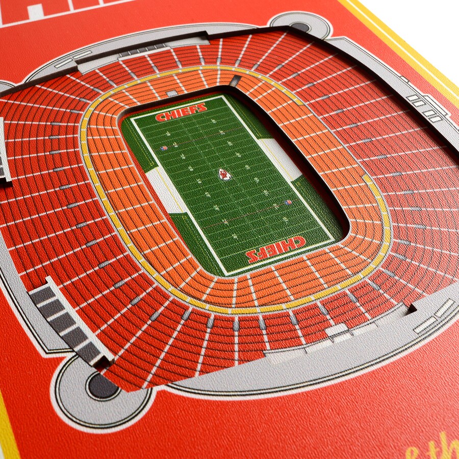 KANSAS CITY CHIEFS 3D STADIUM VIEW BANNER DE MADERA