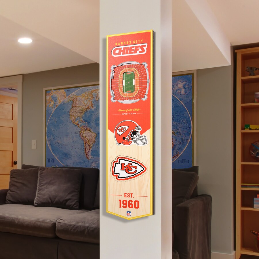 KANSAS CITY CHIEFS 3D STADIUM VIEW BANNER DE MADERA