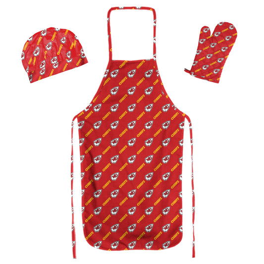 KANSAS CITY CHIEFS 3PC SET APRON MITT HAT SET