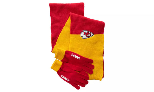 KANSAS CITY CHIEFS COLORBLOCK SCARF SET