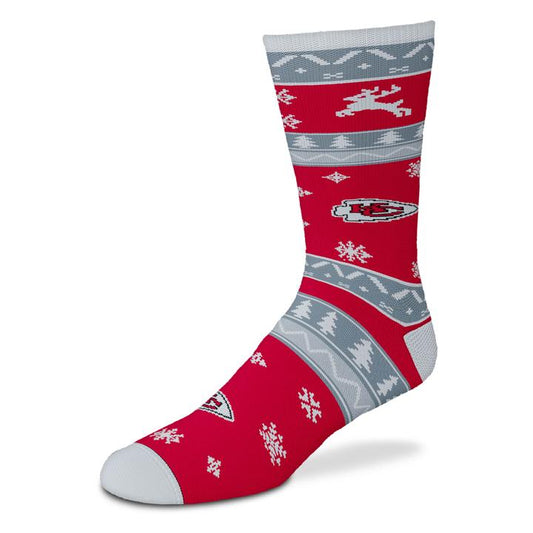 KANSAS CITY CHIEFS HOLIDAY PATTERN CREW SOCKS