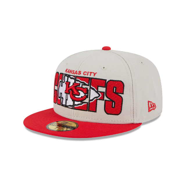 Men's New Era Stone/Red Kansas City Chiefs 2023 NFL Draft on Stage 59FIFTY Fitted Hat