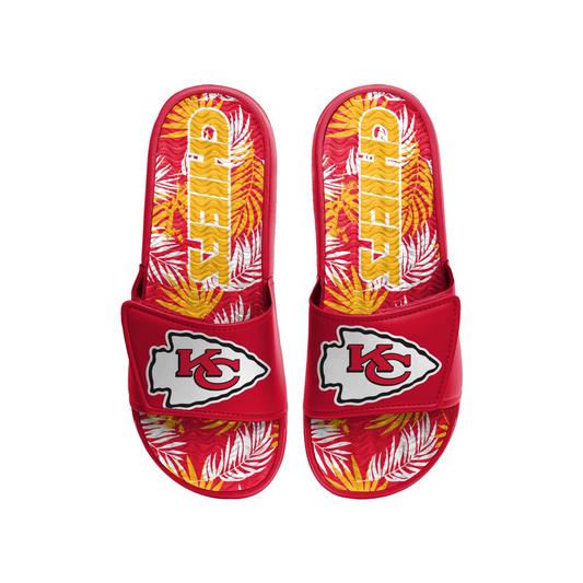 KANSAS CITY CHIEFS MEN'S FLORAL GEL SLIDES