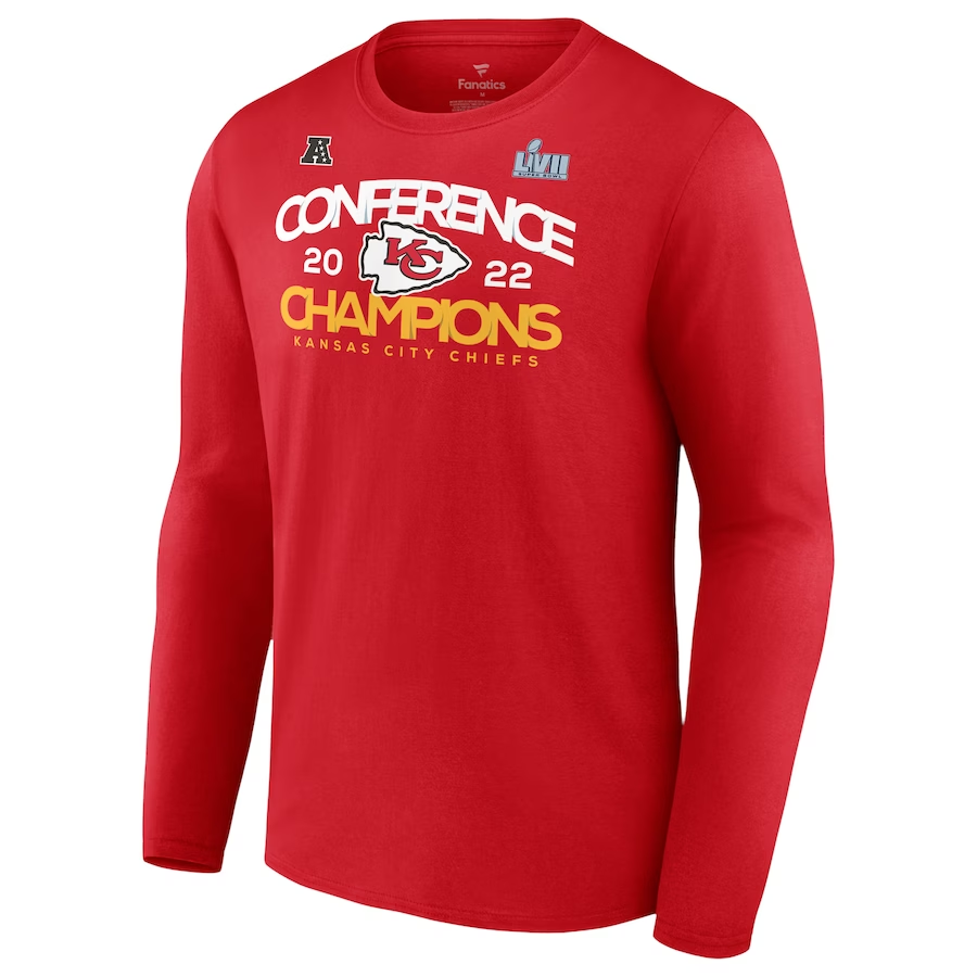 KANSAS CITY CHIEFS MEN'S LONGSLEEVE AFC CONFERENCE CHAMPIONS SHADOW CAST T-SHIRT