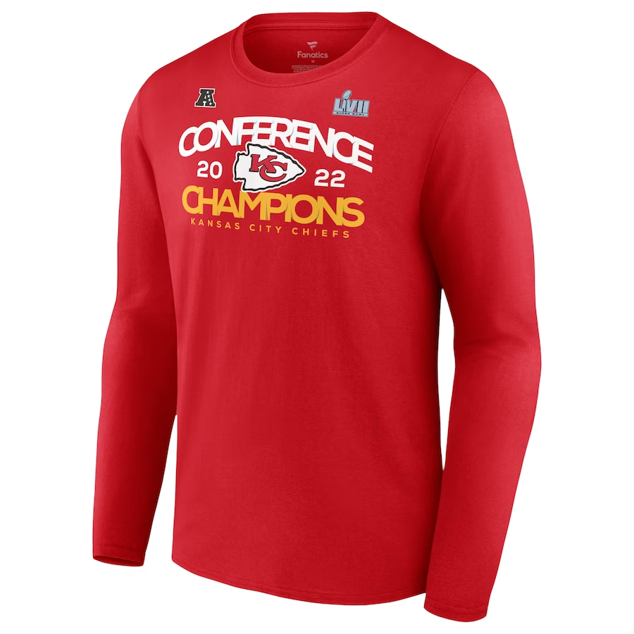 KANSAS CITY CHIEFS HOMBRE MANGA LARGA AFC CONFERENCE CHAMPIONS SHADOW CAST CAMISETA