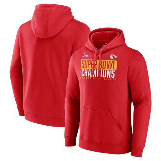 SUDADERA CON CAPUCHA Y DEDO DE ESPUMA DE CAMPEONES DEL SUPER BOWL LVII DE KANSAS CITY CHIEFS PARA HOMBRE