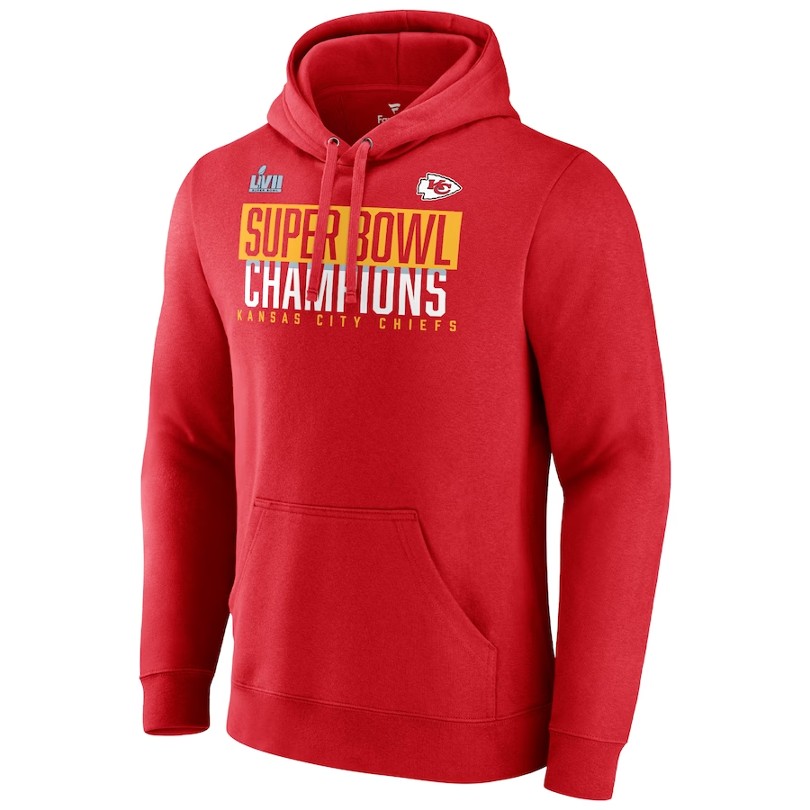 SUDADERA CON CAPUCHA Y DEDO DE ESPUMA DE CAMPEONES DEL SUPER BOWL LVII DE KANSAS CITY CHIEFS PARA HOMBRE