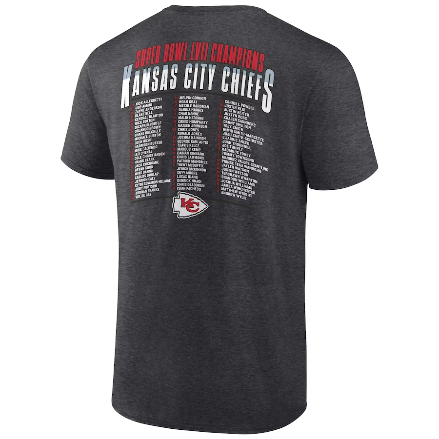 KANSAS CITY CHIEFS HOMBRE SUPER BOWL LVII CHAMPIONS HECHO LA CAMISETA DE CORTE