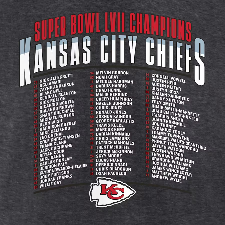 KANSAS CITY CHIEFS MEN'S SUPER BOWL LVII CHAMPIONS MADE THE CUT T-SHIRT