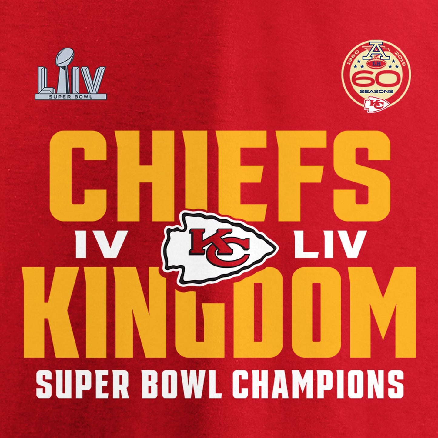KANSAS CITY CHIEFS MENS SB CHAMPS HASHMARK T-SHIRT