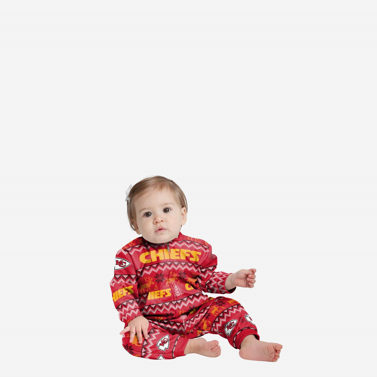 KANSAS CITY CHIEFS NEWBORN ALL OVER PRINT PAJAMAS