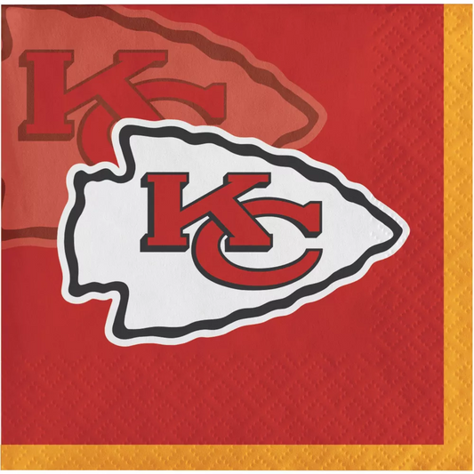 SERVILLETAS PARA FIESTA DE KANSAS CITY CHIEFS - 16 CUENTAS