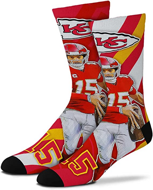 KANSAS CITY CHIEFS PATRICK MAHOMES PLAYER STRIPE UNISEX SOCKS