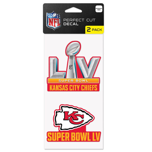 KANSAS CITY CHIEFS SUPER BOWL LV 4"X8" JUEGO DE CALCOMANÍAS DE CORTE PERFECTO