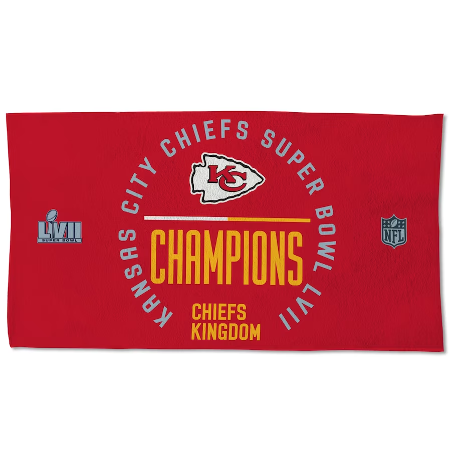 KANSAS CITY CHIEFS SUPER BOWL LVII CHAMPIONS VESTUARIO 22" X 42" TOALLA DE 2 CARAS