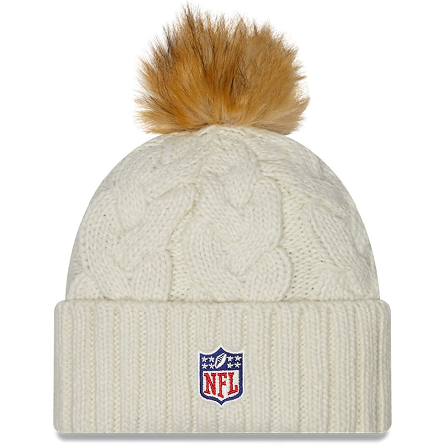 KANSAS CITY CHIEFS WOMEN'S 2022 SIDELINE CUFFED KNIT - CREAM