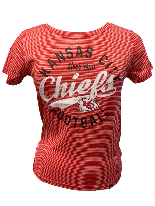 KANSAS CITY CHIEFS WOMEN'S DISTRESSED LINE TEE