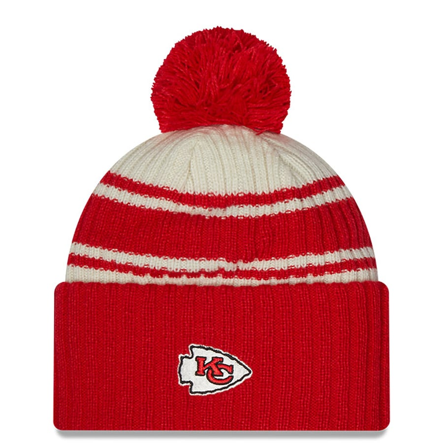 KANSAS CITY CHIEFS YOUTH 2022 SIDELINE SPORT CUFFED POM KNIT