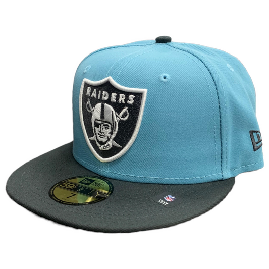 LAS VEGAS RAIDERS 2-TONE COLOR PACK 59FIFTY FITTED HAT - LIGHT BLUE/ CHARCOAL