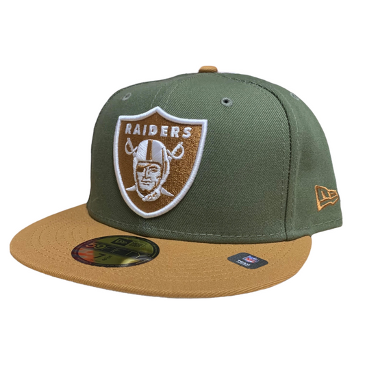 LAS VEGAS RAIDERS 2-TONE COLOR PACK 59FITTED FITTED HAT - OLIVE/ BROWN