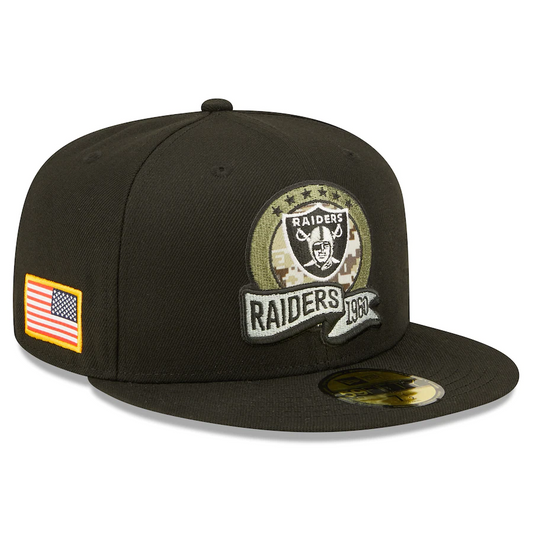 LAS VEGAS RAIDERS 2022 SALUDO AL SERVICIO 59FIFTY GORRO AJUSTADO