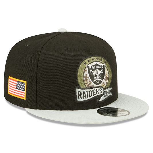 LAS VEGAS RAIDERS 2022 SALUDO AL SERVICIO 9FIFTY GORRA SNAPBACK