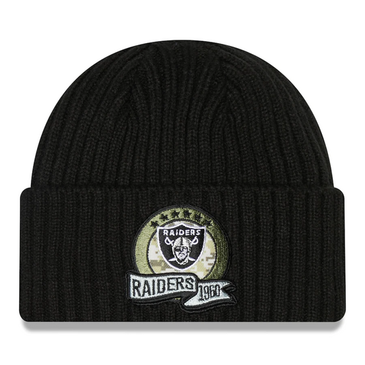 LAS VEGAS RAIDERS 2022 SALUTE TO SERVICE KNIT BEANIE