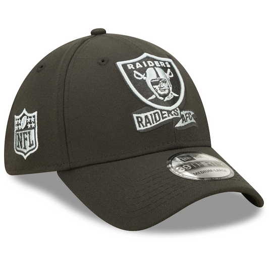 LAS VEGAS RAIDERS 2022 SIDELINE 39THIRTY GORRO FLEX FIT - NEGRO/ BLANCO