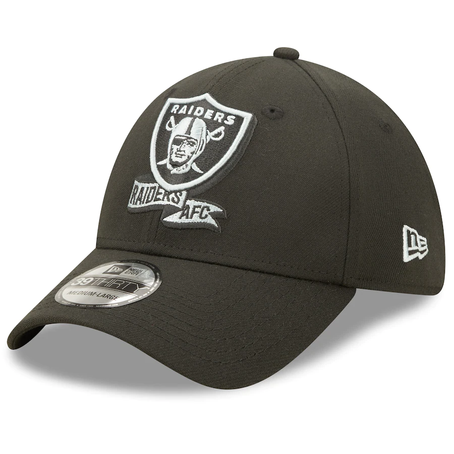 LAS VEGAS RAIDERS 2022 SIDELINE 39THIRTY FLEX FIT HAT - BLACK/ WHITE