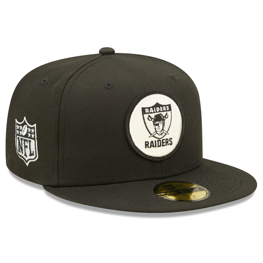 Las Vegas Raiders Fitted New Era 59FIFTY NL Logo Charcoal Black Hat Cap