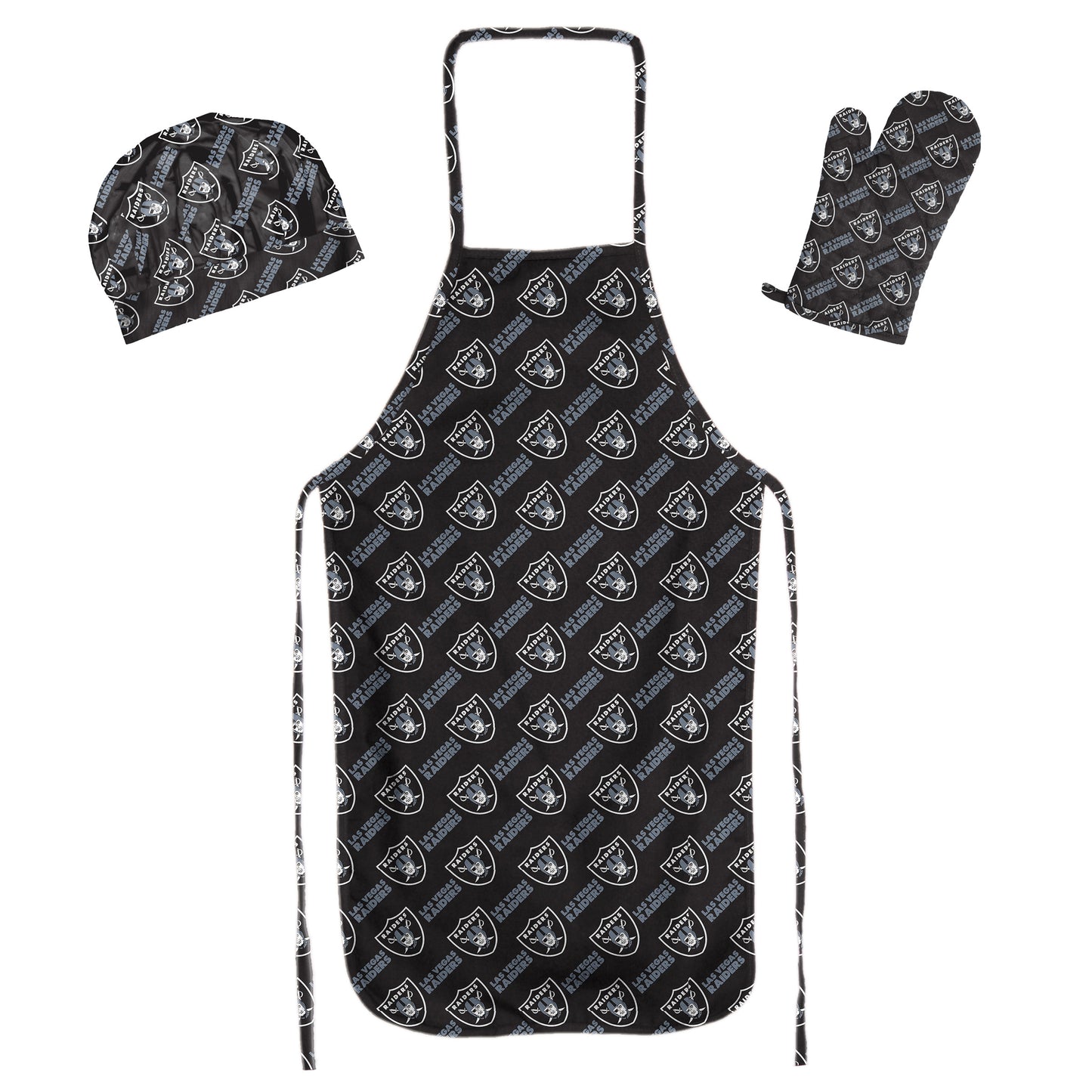 LAS VEGAS RAIDERS 3 PIECE SET APRON MITT AND HAT
