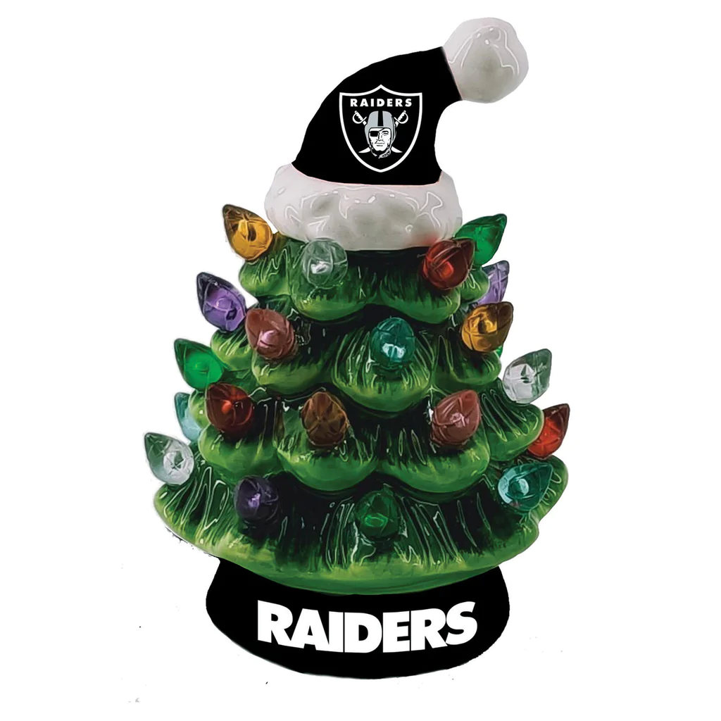 LAS VEGAS RAIDERS CERAMIC TREE CHRISTMAS ORNAMENT