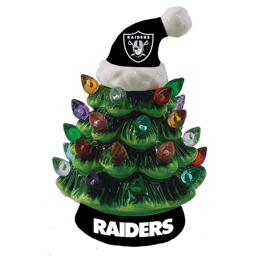 LAS VEGAS RAIDERS CERAMIC TREE CHRISTMAS ORNAMENT