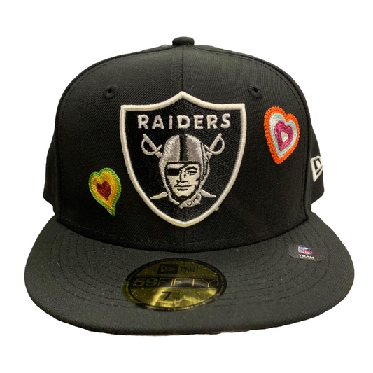 LAS VEGAS RAIDERS CHAINSTITCH HEART 59FIFTY FITTED HAT