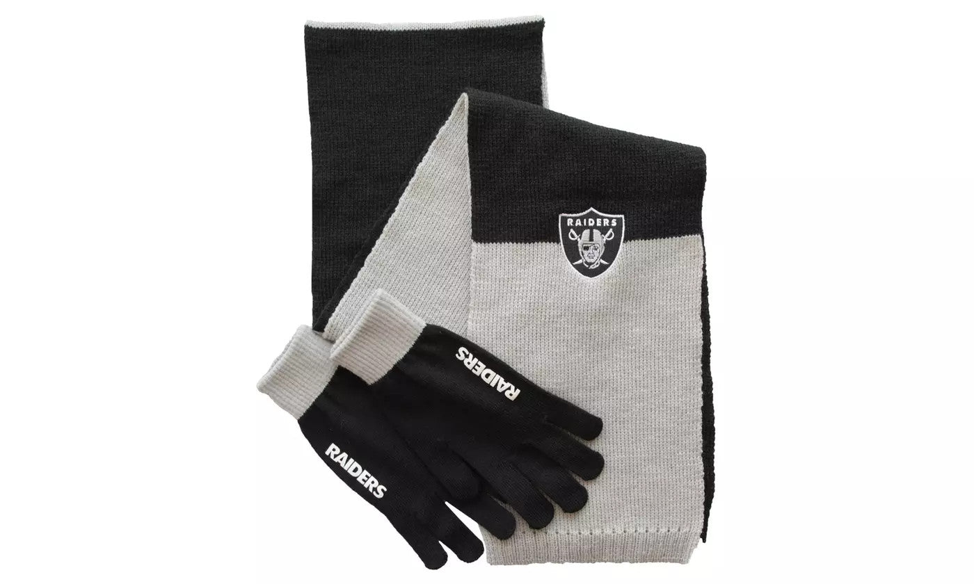 CONJUNTO DE BUFANDA DE COLORBLOCK LAS VEGAS RAIDERS