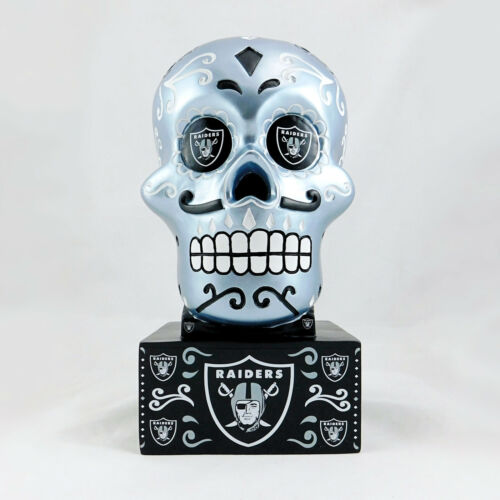 LAS VEGAS RAIDERS DIA DE LOS MUERTOS ESTATUA DE CALAVERA DE AZÚCAR