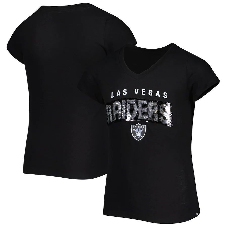 las vegas raiders gear LAS VEGAS RAIDERS GIRLS SEQUINS TEE