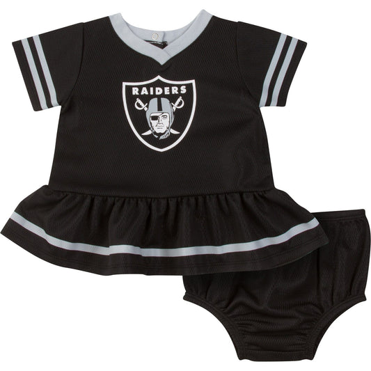 CONJUNTO DE VESTIDO Y PAÑAL PARA BEBÉ LAS VEGAS RAIDERS