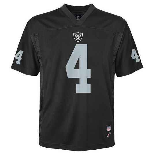 LAS VEGAS RAIDERS DEREK CARR KIDS MID TIER JERSEY - BLACK