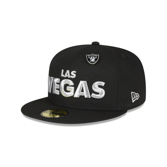 LAS VEGAS RAIDERS LEATHER PIN 59FIFTY FITTED